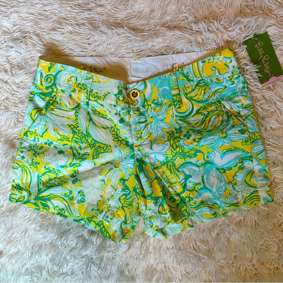 Lilly Pulitzer Callahan Shorts Dandelion Yellow Beach Gypsies | Size 0 NWT - Picture 12 of 13
